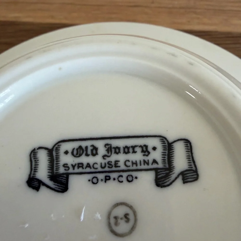 Vintage Syracuse China Old Ivory Red Blue Stripped Bowl